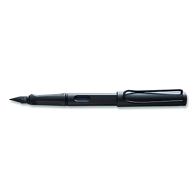 LAMY safari Fountain Pen, Medium Nib, Blue Ink, Charcoal Barrel (L17M)