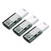 Lexar JumpDrive S60 USB 2.0 Flash Drive, 64 GB, Gray/White, 3/Pack (LJDS6064GB3N)