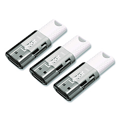 Lexar JumpDrive S60 USB 2.0 Flash Drive, 64 GB, Gray/White, 3/Pack (LJDS6064GB3N)