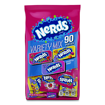 Nerds Variety Mix, 90 Pieces, Assorted Flavors, 2.6 lb Bag (FER08189)