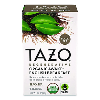 Tazo Tea Bags, Organic Awake English Breakfast, 16/Box (TAZ00303BX)