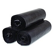 Inteplast Group Low-Density Commercial Can Liners, 60 gal, 1.15 mil, 38 x 58, Black, Interleaved Roll, 25 Bags/Roll, 4 Rolls/Carton (SLW3858SPK)