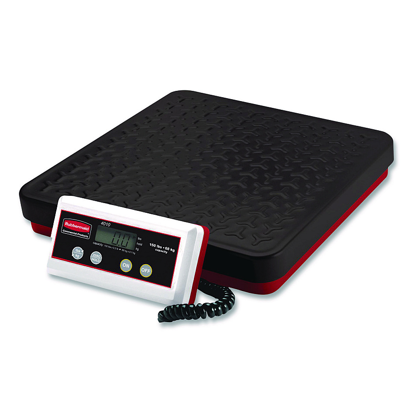 Rubbermaid Commercial Digital Receiving Scale, 150 lb Capacity, Black/Red (FG401088)