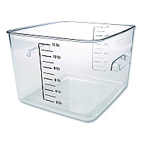 Rubbermaid Commercial Square Storage Container, 12 qt, 10.5 x 11.31 x 7.75, Clear, Plastic (FG631200CLR)