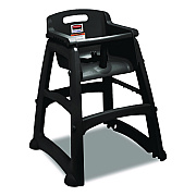 Rubbermaid Commercial Sturdy Chair Youth Seat with Casters, Black (FG780508BLA)