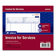 Adams Multipart Service Invoice Pad, Three-Part Carbonless, 8.5 x 6.94, 50 Forms Total (NCT8745)