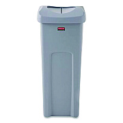 Rubbermaid Commercial Universal Square Trash Can with Swing Lid, 23 gal, Plastic, Gray (2143862)