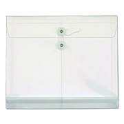 Pendaflex Poly String and Button Envelope, 1.25" Expansion, String/Button Closure, 13" x 10", Clear, 5/Pack (84521GW)
