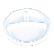 SCT ChampWare Molded Fiber Tableware, 3-Compartment Plate, 10" dia, White, 125/Sleeve, 4 Sleeves/Carton (18163WPF)