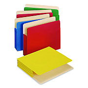 Pendaflex Heavy Duty Reinforced File Pocket, 3.5" Expansion, Letter Size, Randomly Assorted Colors, 5/Box (1524E5ASST)