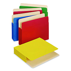 Pendaflex Heavy Duty Reinforced File Pocket, 3.5" Expansion, Letter Size, Randomly Assorted Colors, 5/Box (1524E5ASST)
