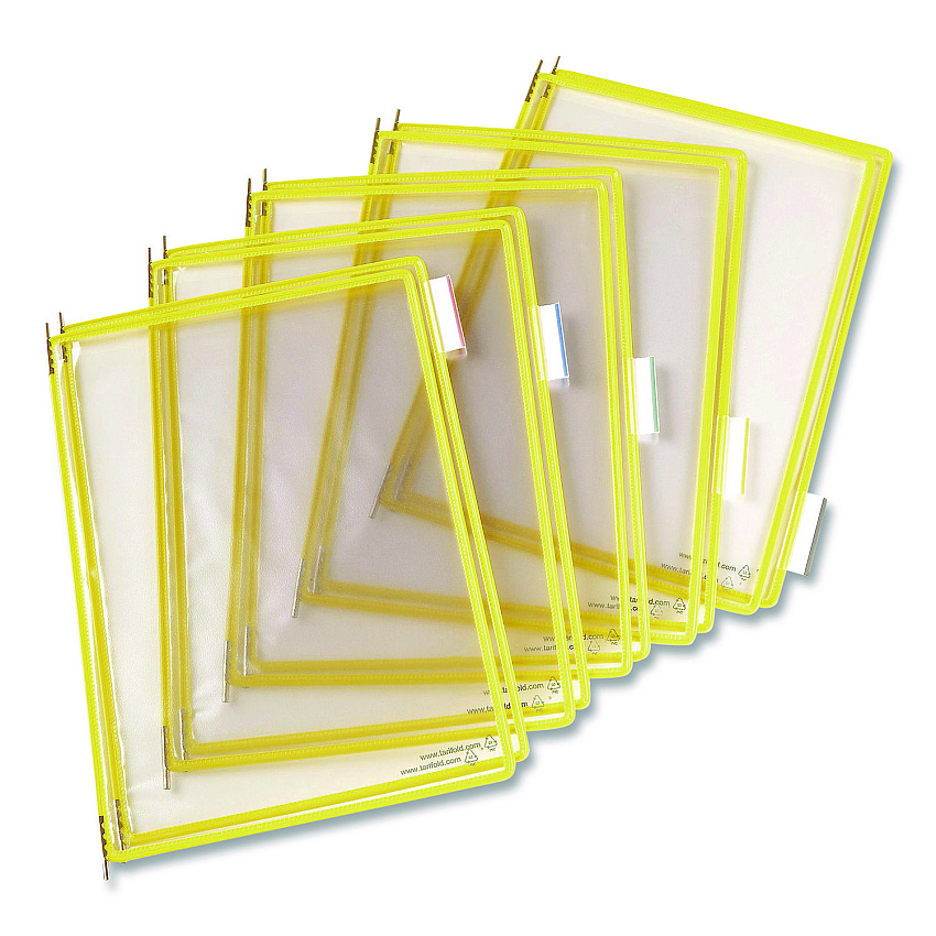 Tarifold Pivoting Pockets, 1 Section, Yellow, 10/Pack (P040)