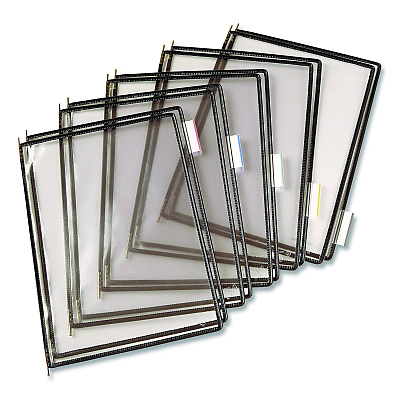 Tarifold Pivoting Pockets, 1 Section, Black, 10/Pack (P070)