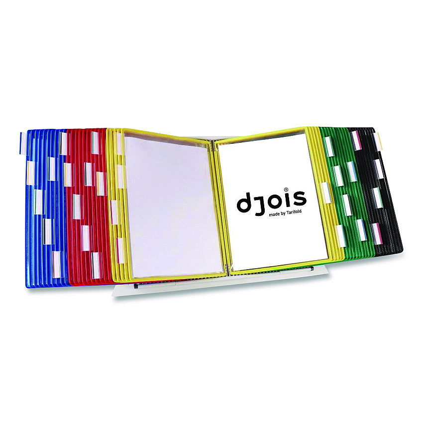 Tarifold Desktop Reference and Display System, 50 Panels with Assorted Borders, White Base (D295)