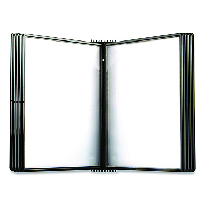 Tarifold Easy-Load Wall Display Unit, 10 Panels with Black Borders, Black Base (EZW771)