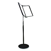 Tarifold Floor Display Document Stand, 25" to 44" Tall, 10 Panels with Black Borders, Black Base (F271)