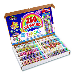 Cra-Z-Art Pencils Motivational Classpack, #2 Black Lead, Assorted Barrels, 10 Designs, 250 Pencils/Set (740171)