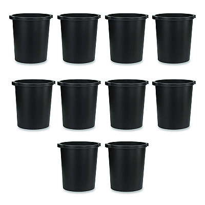Tarifold Re-solution Commerical Waste Paper Bin, 4.5 gal, Plastic, Black, 10/Pack (2292860990)