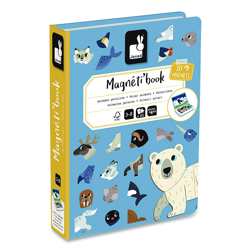 Janod Magneti'books, Polar Animals, Grades Pre-K to 3, 30 Pieces (J02599)