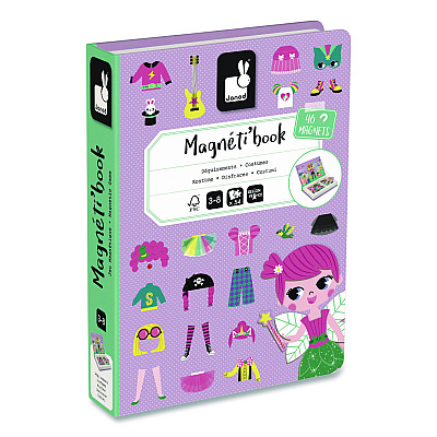 Janod Magneti'books, Girl's Costumes, Ages 3 to 8, 54 Pieces (J02718)