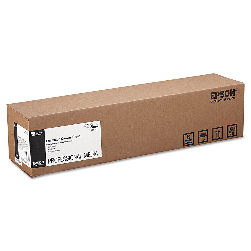 Epson Exhibition Canvas, 22 mil, 24" x 40 ft, Glossy White (EPSS045243)