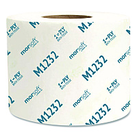 Morcon Tissue Morsoft Controlled Bath Tissue, Septic Safe, 1-Ply, White, 1,200 Sheets/Roll, 48 Rolls/Carton (M1232)