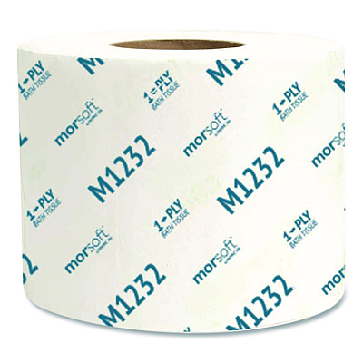 Morcon Tissue Morsoft Controlled Bath Tissue, Septic Safe, 1-Ply, White, 1,200 Sheets/Roll, 48 Rolls/Carton (M1232)