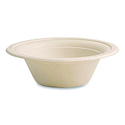 Vegware Nourish Molded Fiber Tableware, Compostable, Bowl, Sugarcane, 12 oz, White, 1,000/Carton (VWBL12NFA)