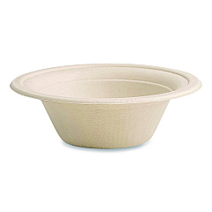 Vegware Nourish Molded Fiber Tableware, Compostable, Bowl, Sugarcane, 12 oz, White, 1,000/Carton (VWBL12NFA)
