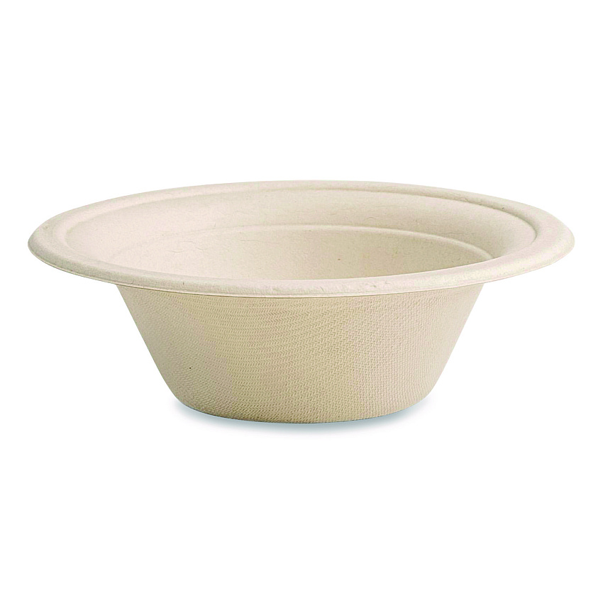 Vegware Nourish Molded Fiber Tableware, Compostable, Bowl, Sugarcane, 12 oz, White, 1,000/Carton (VWBL12NFA)