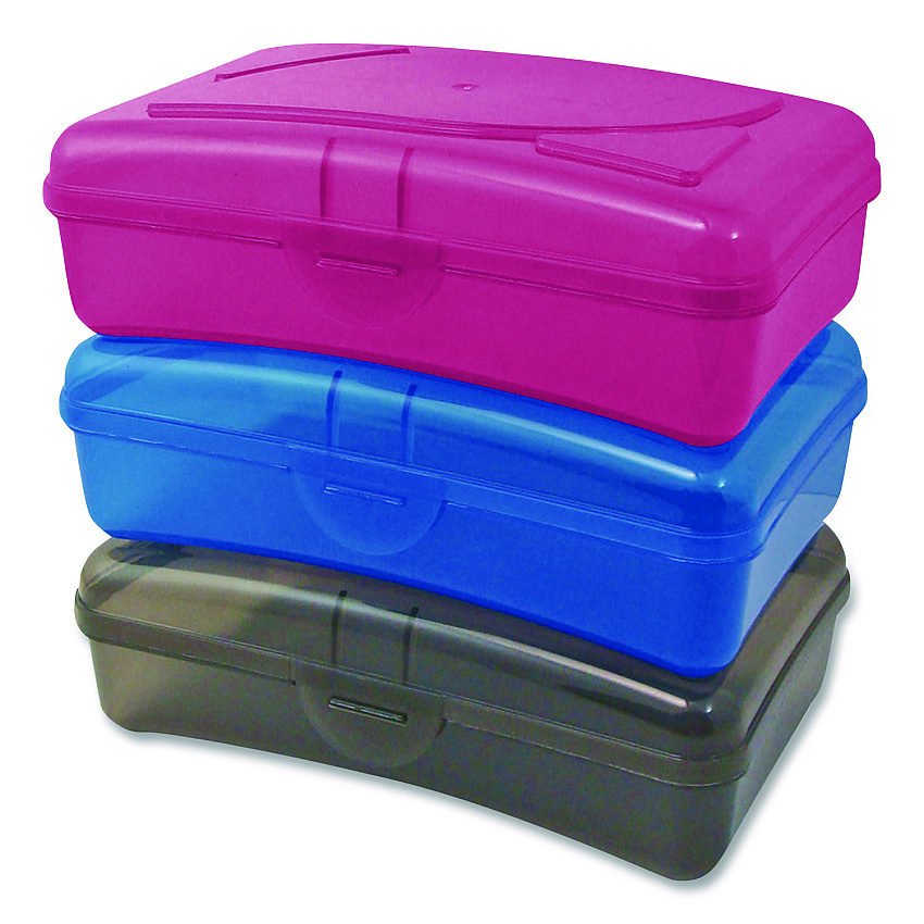 Cra-Z-Art Plastic School Box, 1 Compartment, 8 x 5.13 x 2.13, Randomly Assorted Colors (114116)