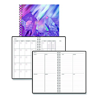 House of Doolittle Recycled Non-Dated Monthly/Weekly Planner, Crystals, Blue/Pink/White Cover, Undated (212143)