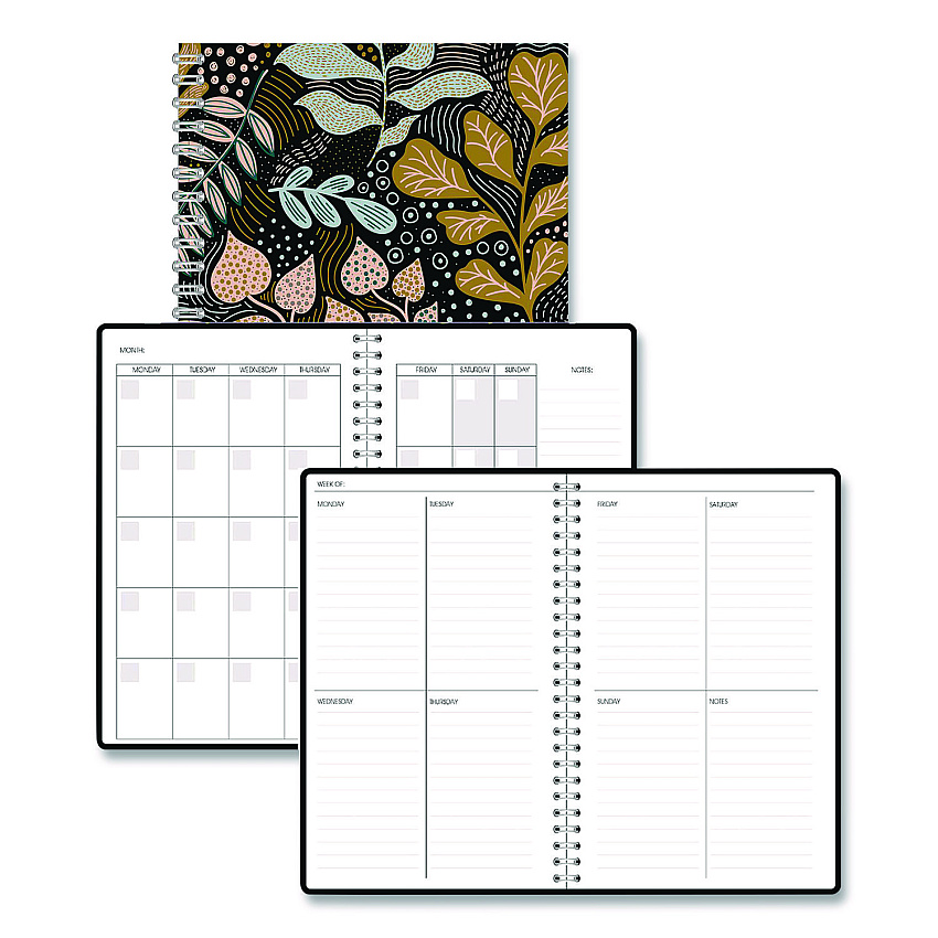 House of Doolittle Recycled Non-Dated Monthly/Weekly Planner, Fall Floral, Multicolor Cover, Undated (212147)
