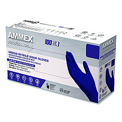 AMMEX Professional Nitrile Exam Gloves, Powder-Free, Small, Indigo, 100/Box (AINPF42100BX)
