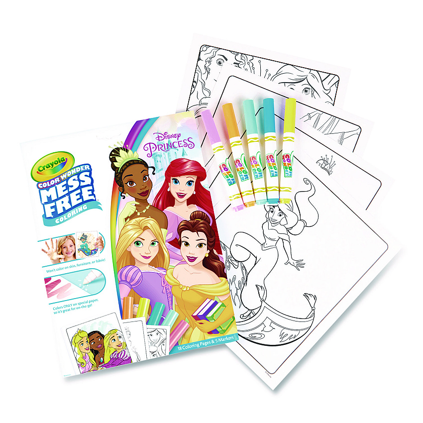 Crayola Disney Princess Color Wonder Kit, Includes Five Markers, Ages 3 and Up, 18 Pages (757003)