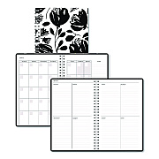 House of Doolittle Recycled Non-Dated Monthly/Weekly Planner, Black and White Floral, Black/White Cover,  Undated (212149)