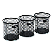 Mind Reader Metal Mesh Utensil Holder, 3.5" dia x 3.7"h, Black, 3/Pack (CLIPMESH3BLK)