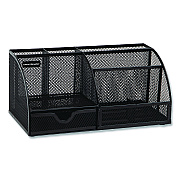 Mind Reader 7-Compartment Metal Desk Organizer, 11 x 5.5 x 5, Black Metal Mesh (JOEORGBLK)