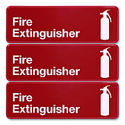 General Printing & Design Fire Extinguisher Wall Sign, 9" x 3", Red Face, White Graphics, 3/Pack (EGPHD0480S)