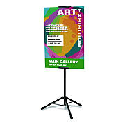 General Printing & Design Blank Floor Sign Stand, Holds Posters Up to 77", 26" to 86" Tall, Black Stand, White Face (EGPHD0523)