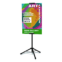 General Printing & Design Blank Floor Sign Stand, Holds Posters Up to 77", 26" to 86" Tall, Black Stand, White Face (EGPHD0523)