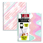 Five Star Brushy Moves Spiral Notebook, 1-Subject, Medium/College Rule, Assorted Cover Colors, (80) 11 x 8.5 Sheets, 2/Pack (930060)