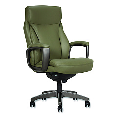 La-Z-Boy Arcadian Bonded Leather Executive Chair, Supports Up to 275 lb, 19" x 22" Seat Height, Olive Back/Seat, Gray/Black Base (60008OLV)