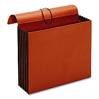 Pendaflex Extra-Wide Expanding Wallet, 5.25" Expansion, 1 Section, Flap/Elastic Cord Closure, Letter Size, Redrope, 10/Box (73186BX)
