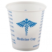Solo Paper Medical and Dental Graduated Cups, 3 oz, White/Blue, 100/Bag, 50 Bags/Carton (R3)