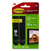 Command Picture Hanging Strips, X-Large, Removable, Holds up to 20 lbs per 4 Strips, Black, 8 Pairs/Pack (17217BLK8ES)