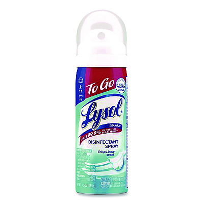 LYSOL Disinfectant Spray To Go, Crisp Linen Scent, 1.5 oz, Aerosol Spray (1920099923)