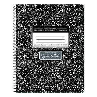 Roaring Spring Signature Collection Spiralbound Composition Book, Medium/College Rule, Black Marble Cover, (70) 9.75 x 7 Sheets (10111)