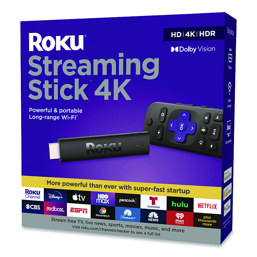 Roku Streaming Stick, Black (3820R2)