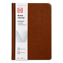 TRU RED Hardcover Business Journal with Elastic Closure, 1-Subject, Narrow Rule, Cognac Cover, (96) 8 x 5.5 Sheets (TR61950)